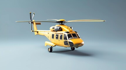 3d illustration of helicopter isolated on minimalist background. generative ai