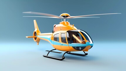 3d illustration of helicopter isolated on minimalist background. generative ai