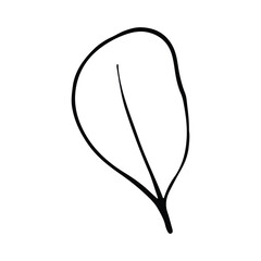 Single Leaf Line Art Illustration Isolated in White. Floral decoration branch leaf plant line. Modern single line art, aesthetic contour. Perfect for home decor such as posters, wall art, tote bag etc
