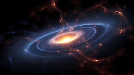 Space galaxy background, 3D illustration of nebulae in the universe