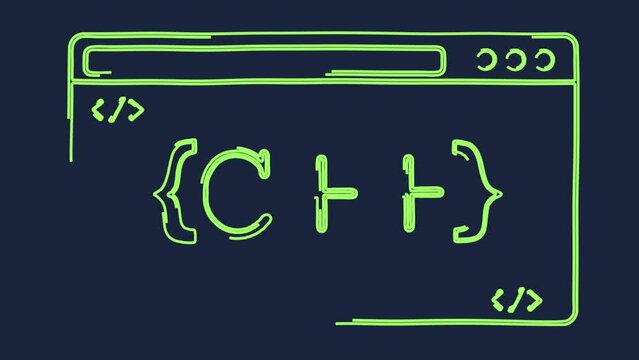 c ++ programming coding software development background animation