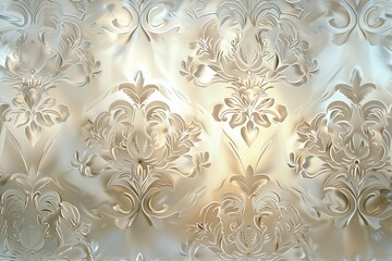 Traditional damask patterns with a pearlescent finish for depth. Background.