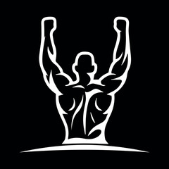 illustration of a bodybuilder logo design