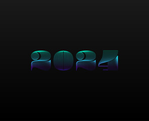 NUMBER 2024 blend design  on the black background.