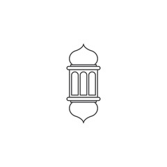 illustration of lanttern with flat design and line art