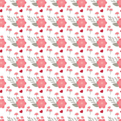 Free vector valentine flowers pattern in February.
