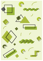 set of green banners