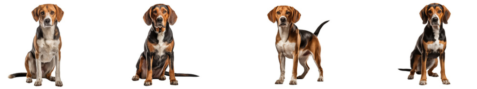 A American Foxhounded dog isolated on transparent background