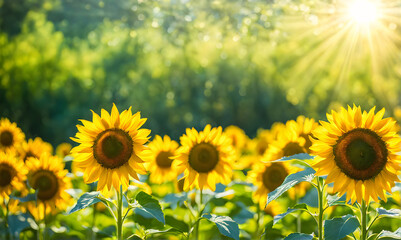 Obraz premium Sunflowers, vibrant and sunny