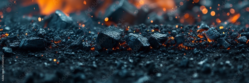 Poster burning coals and fire abstract background for creative design projects and visual art concepts