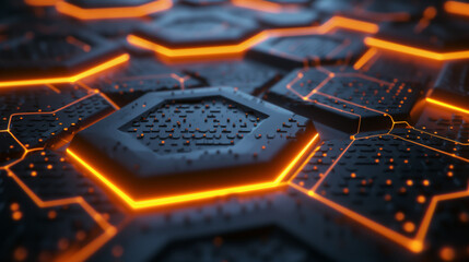 Abstract Black Hexagonal 3D Pattern. Technology, Cyberspace, Innovation. Geometric Honeycomb, Grid, Data Clusters, Modular System Architecture. Wallpaper, Banner, Background, Texture