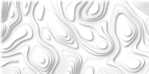 white paper and relief wave and cruve line paper cut background. soft white color seamless pattern, vector illustration, multi layer cutout banner design. topo counter map in 3d view. - obrazy, fototapety, plakaty