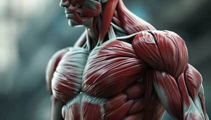Human muscles, human anatomy illustration - obrazy, fototapety, plakaty