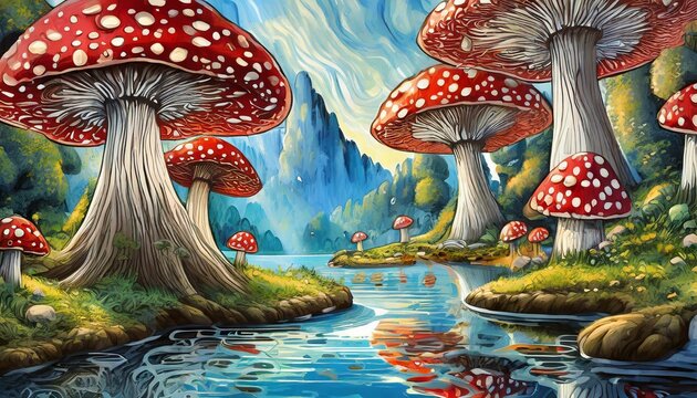 Floresta de cogumelos alucin&oacute;genos