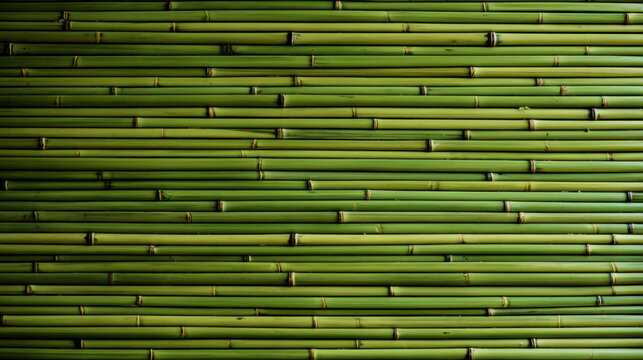The background is made of fresh bamboo. Bright backdrop. Generative AI