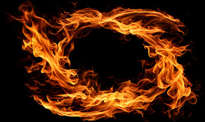 Fototapeta premium Warm bonfire burning in the night