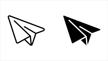 Set of airplane paper Related Vector Line Icons on white background