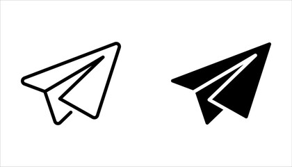 Set of airplane paper Related Vector Line Icons on white background