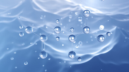 malic acid molecular structure, 3d model molecule, dicarboxylic acid, structural chemical formula view from a microscope