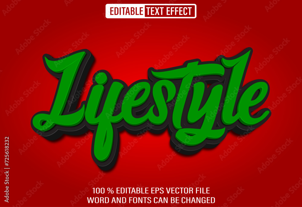 Poster editable 3d text style effect - lifestyle text effect template