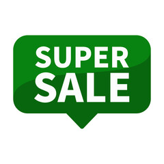 Super Sale Text In Green Rectangle Shape For Sell Promotion Business Marketing Social Media Information Announcement
