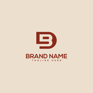Abstract minimal letter BD DB logo design template - vector.