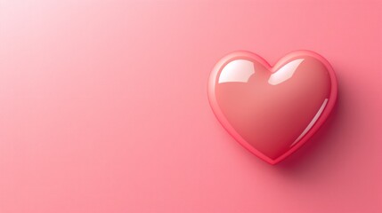 love heart  icon on pink pastel color background