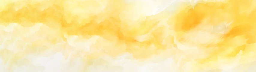 Keuken foto achterwand Abstract watercolor paint background painting illustration - Yellow  color with liquid fluid marbled paper texture pattern template banner panorama long © Corri Seizinger