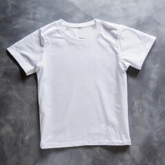 White t-shirts with copy space on gray background
