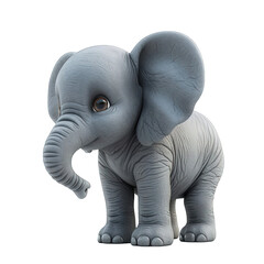full body cute elephant side view isolated