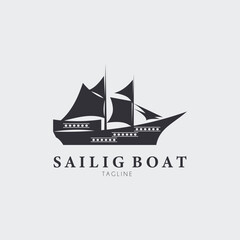 sailing ship logo vector illustration design
