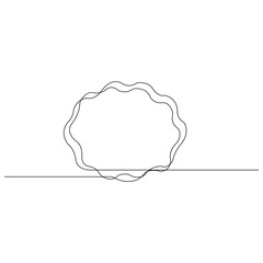 Continuous single line art drawing of speech bubble square shaped chat cloud and thought dialogue icon