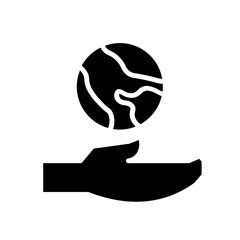 care about the world solid icon