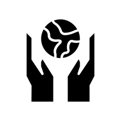 care about the earth solid icon