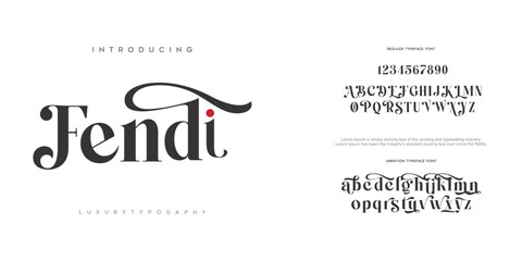 Fendi Creative modern alphabet fonts. Typography colorful bold with color dot regular. vector illustrator