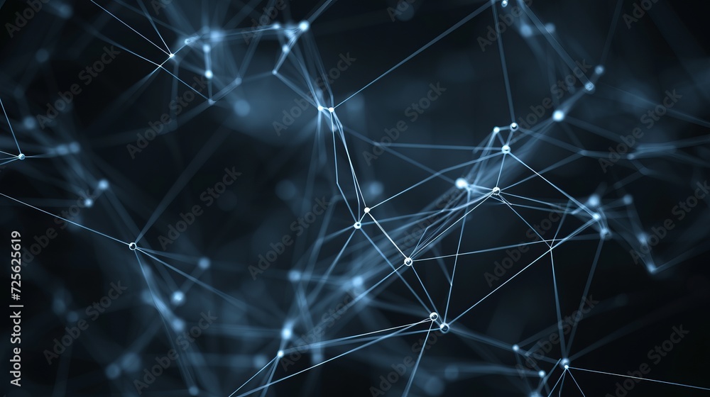Poster blurred technology background with interconnected points for iot and machine learning concepts