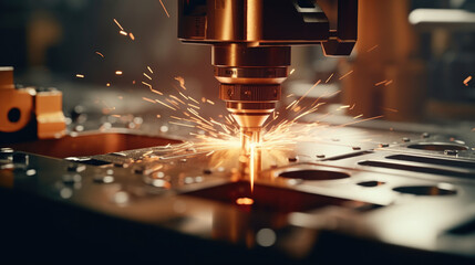 CNC milling machine is cutting metal