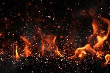 Fototapeta na wymiar Ember's fiery cascade