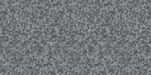 Abstract geometric white and gray background seamless mosaic and low polygon triangle texture wallpaper. Triangle shape retro wall grid pattern geometric ornament tile vector square element.