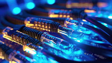 Close-up photo of Data cable transfers background information