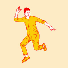 Fototapeta na wymiar Simple cartoon illustration of people jumping 6