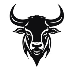 bull with horns vector isolated logo silhouette best for your t-shirt