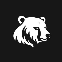 illustration of a bear head vector isolated logo silhouette best for your t-shirt