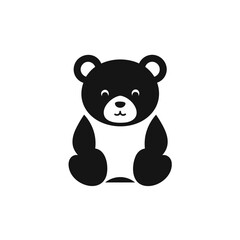 panda bear with a heart vector isolated logo silhouette best for your t-shirt