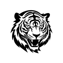 tiger head silhouette  vector isolated logo silhouette best for your t-shirt
