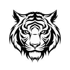 head of a tiger vector isolated logo silhouette best for your t-shirt