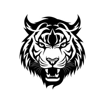 tiger head mascot vector isolated logo silhouette best for your t-shirt