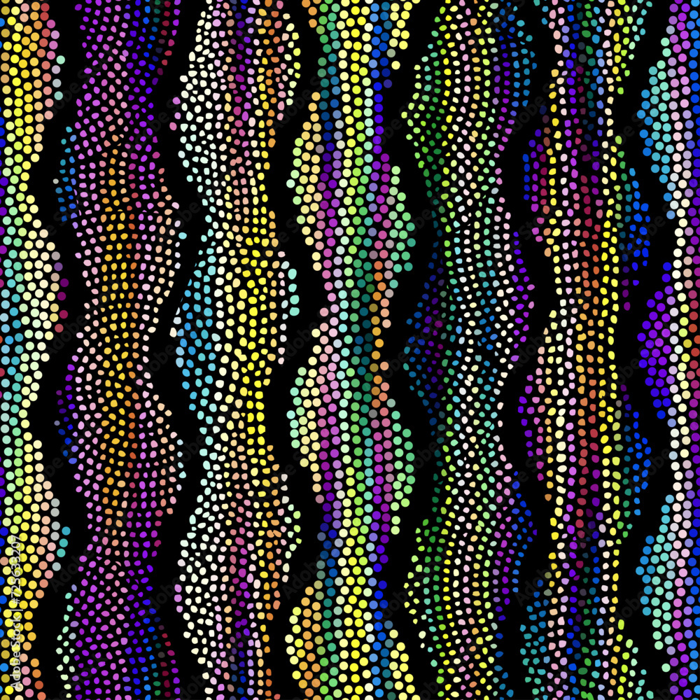 Poster Grunge random polka dot Vector Seamless Pattern made in ethnic style. African traditional design. Creative boho pattern.
