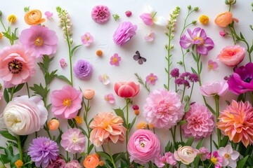 Obraz na płótnie Canvas Floral colorful spring wedding wallpaper background