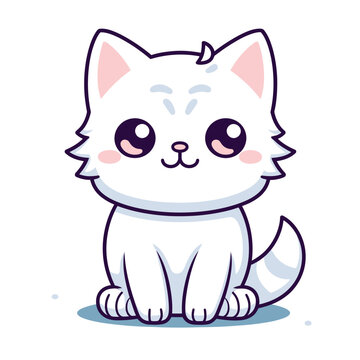 kawaii cat vector illustration